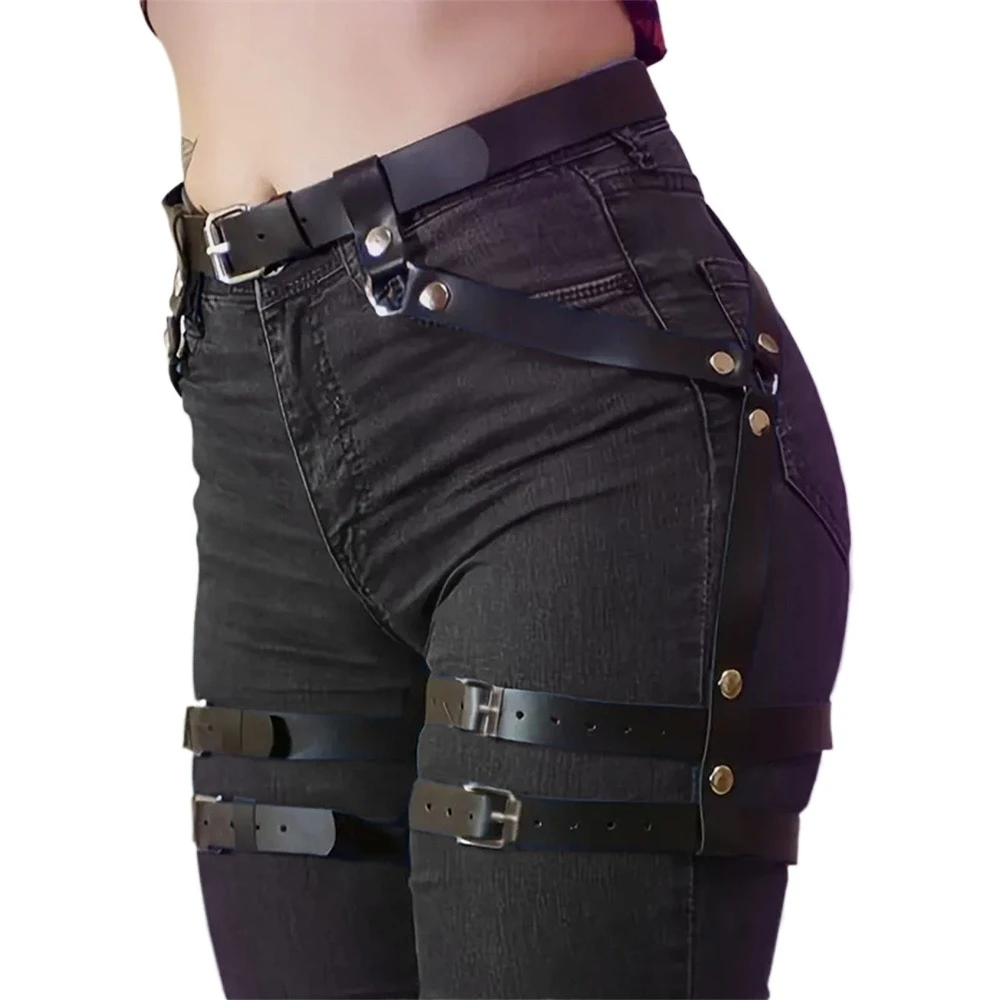 Damen Punk-Stil Y2K Mode PU-Leder Taillengürtel Gotischer Street-Style Gürtel Exotisches Alltagskleidung-Accessoire