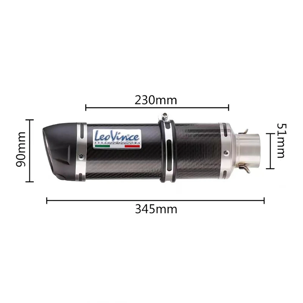 LeoVince-silenciador de Escape para motocicleta, tubo de Escape de 51mm con DB Killer para Z1000, Z900, GSR600, FZ6N, R1, R6, R3