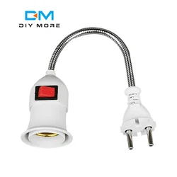 Direct Plug-in Rotary Lamp Head E27 Socket Lamp Bulb Holder with Switch EU US UK Plug Lamp Holder LED Table Lamp Led Base