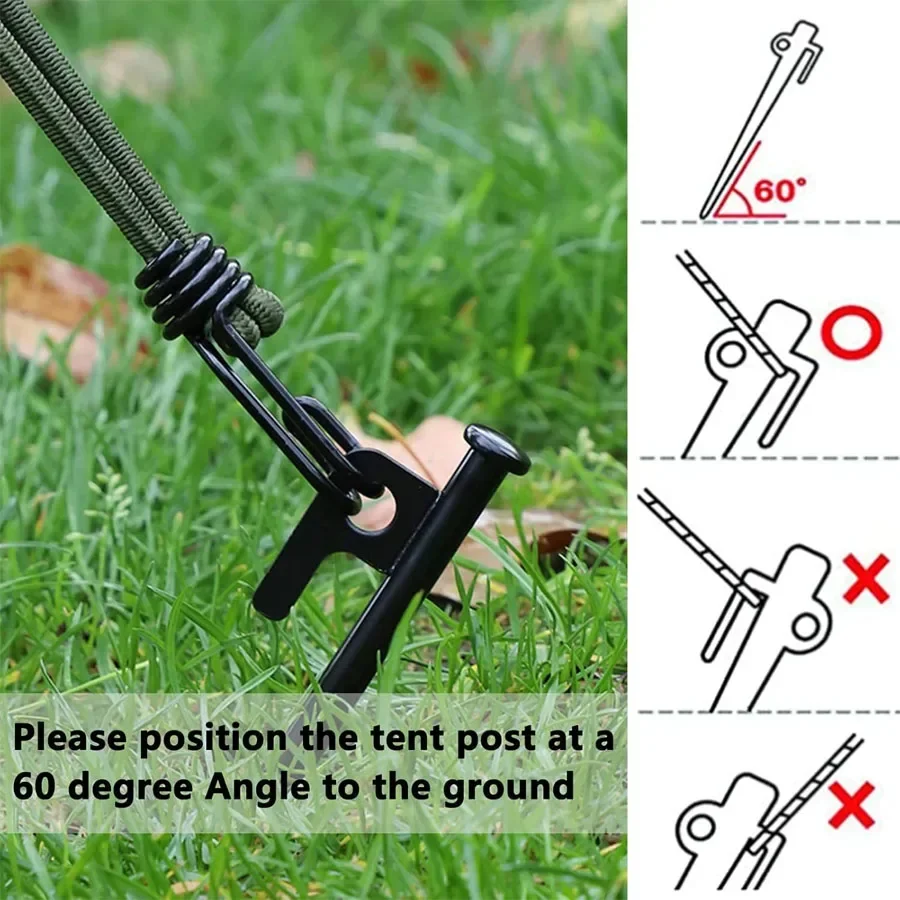 2/4 Pack Heavy Duty Steel Tent Stakes - Unbreakable & Inflexible,Super Strong for Camping, Weatherproof,Rust-Resistant