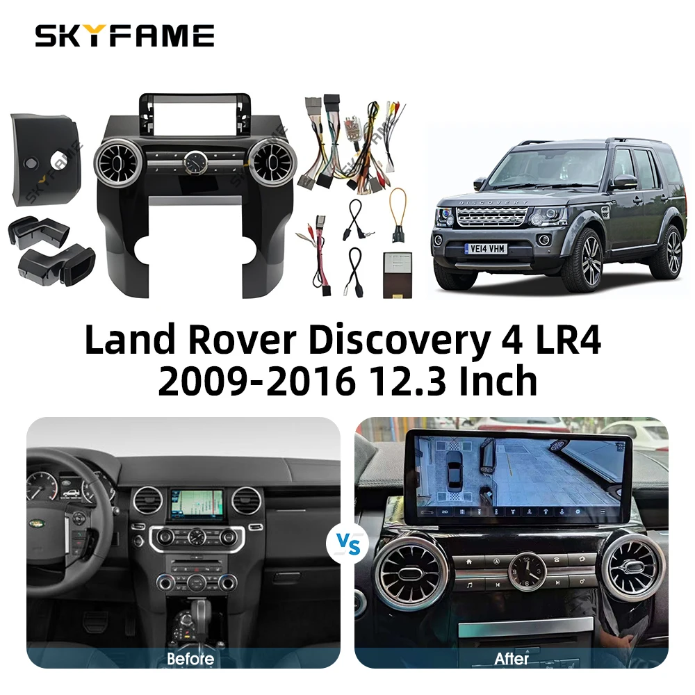 SKYFAME 12,3-calowa Ramka Samochodowa Adapter Panelu Montażowego Radia Android do Land Rover Discovery 4 LR4