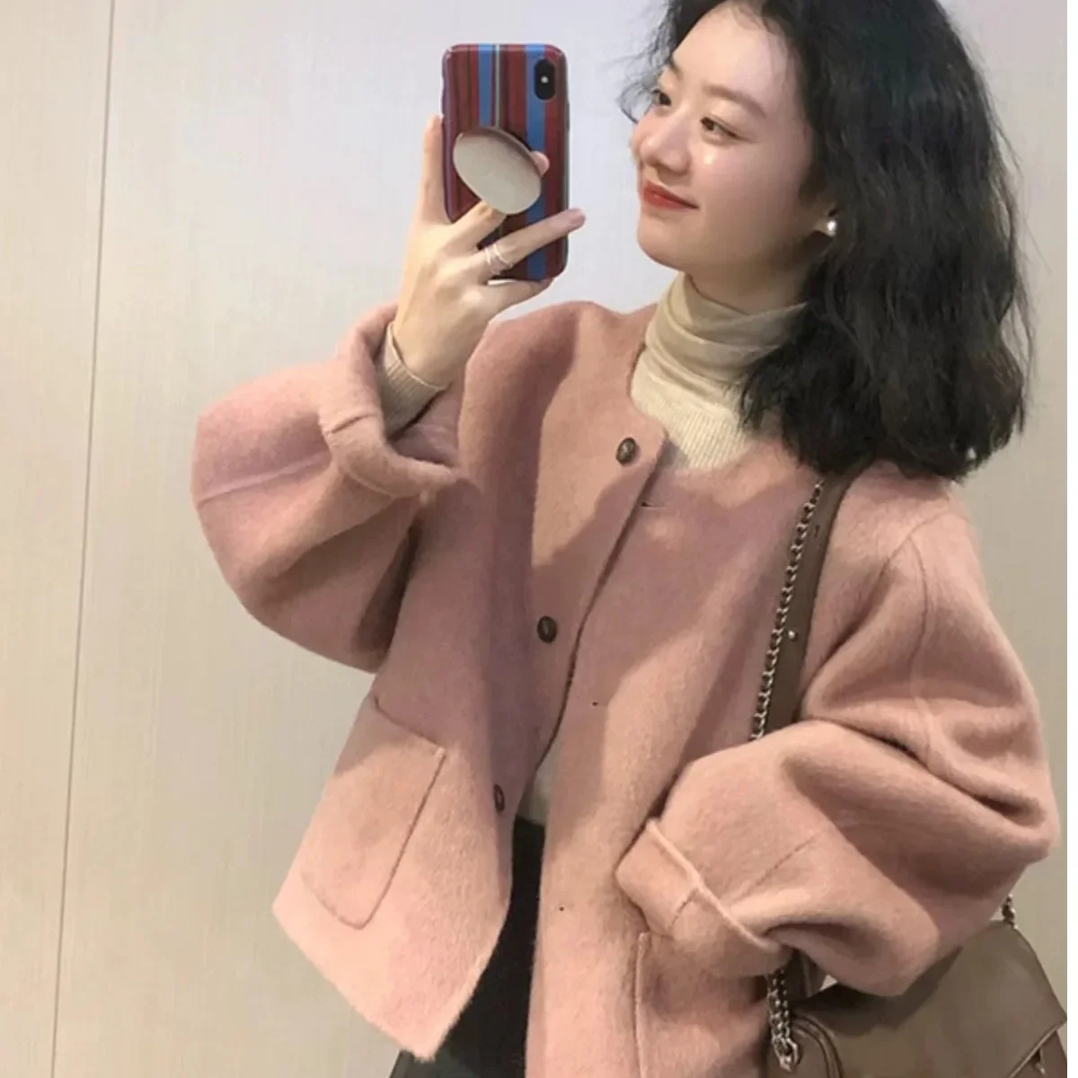 Autumn/Winter Tweed Style Woolen Jacket For Women New Arrival 2024 Spring Cropped Casual Korean System Loose Fit Coat