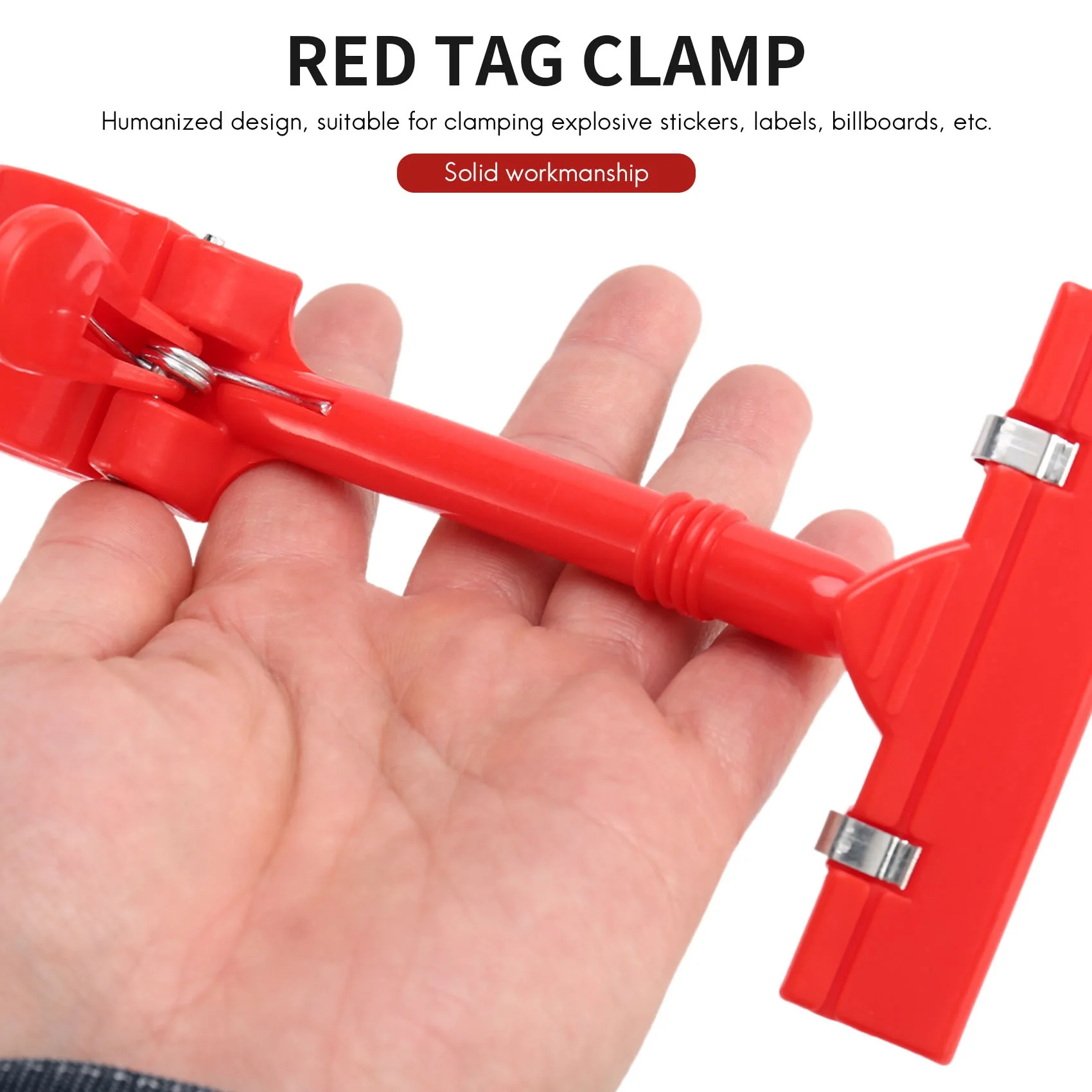 Soporte de exhibición de etiqueta de precio de tarjeta de señal de venta al por menor de mercancía, Clip de abrazadera, Rojo