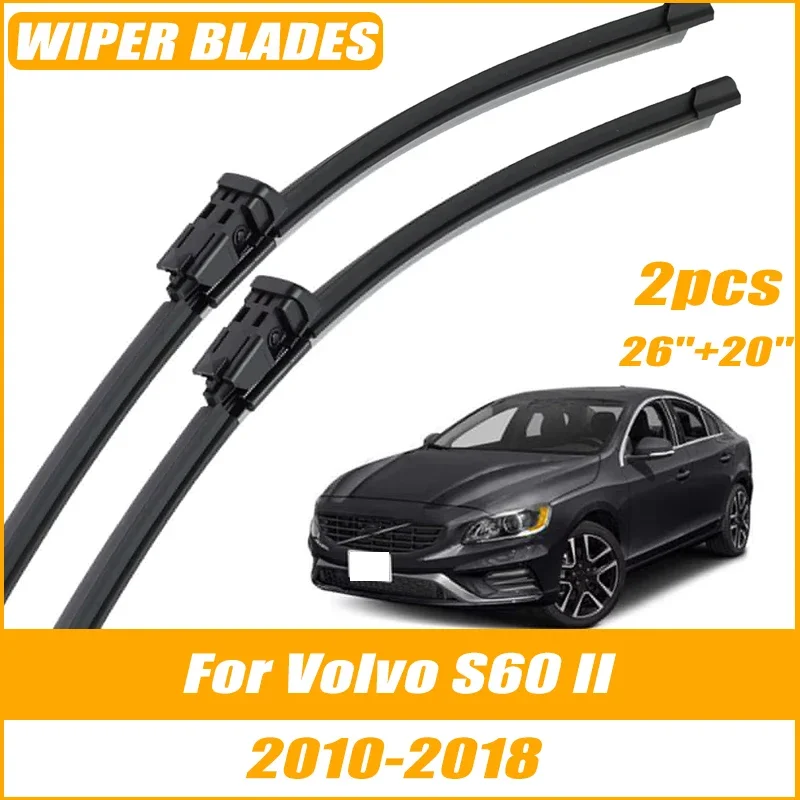 

2pcs Wiper Front Wiper Blades For Volvo S60 II 2010-2018 Windshield Windscreen Clean Window Car Rain Brushes 26"+20"