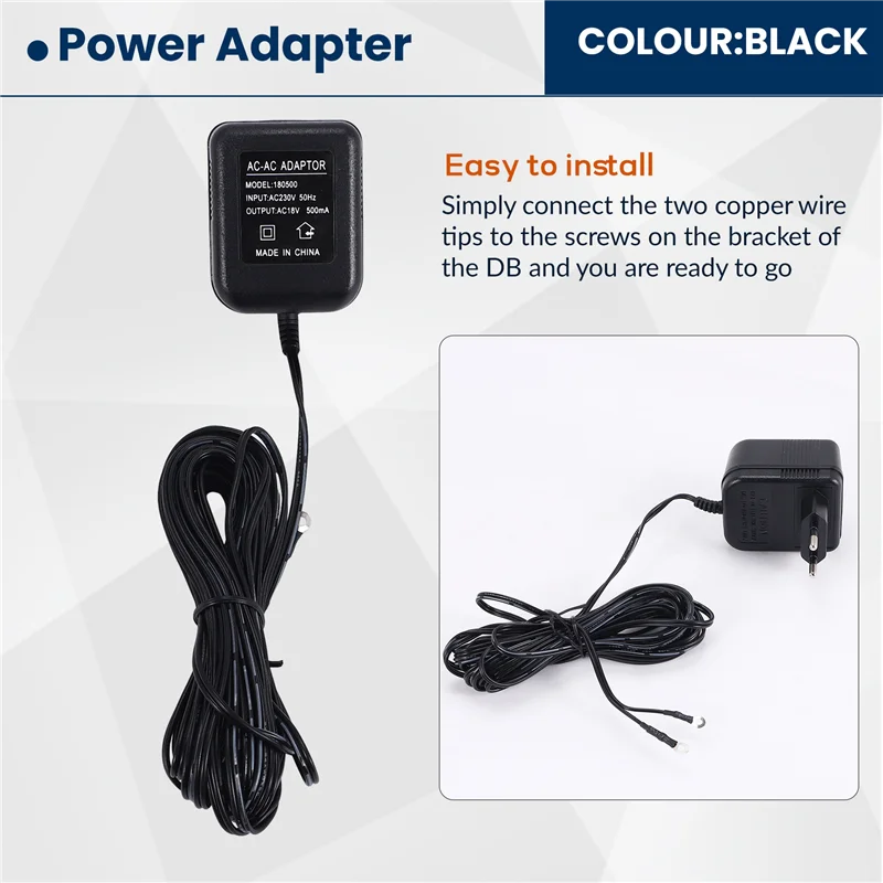 AY03-18V 500MA محول شاحن بطارية إمداد الطاقة لجرس الباب الدائري في الهواء الطلق