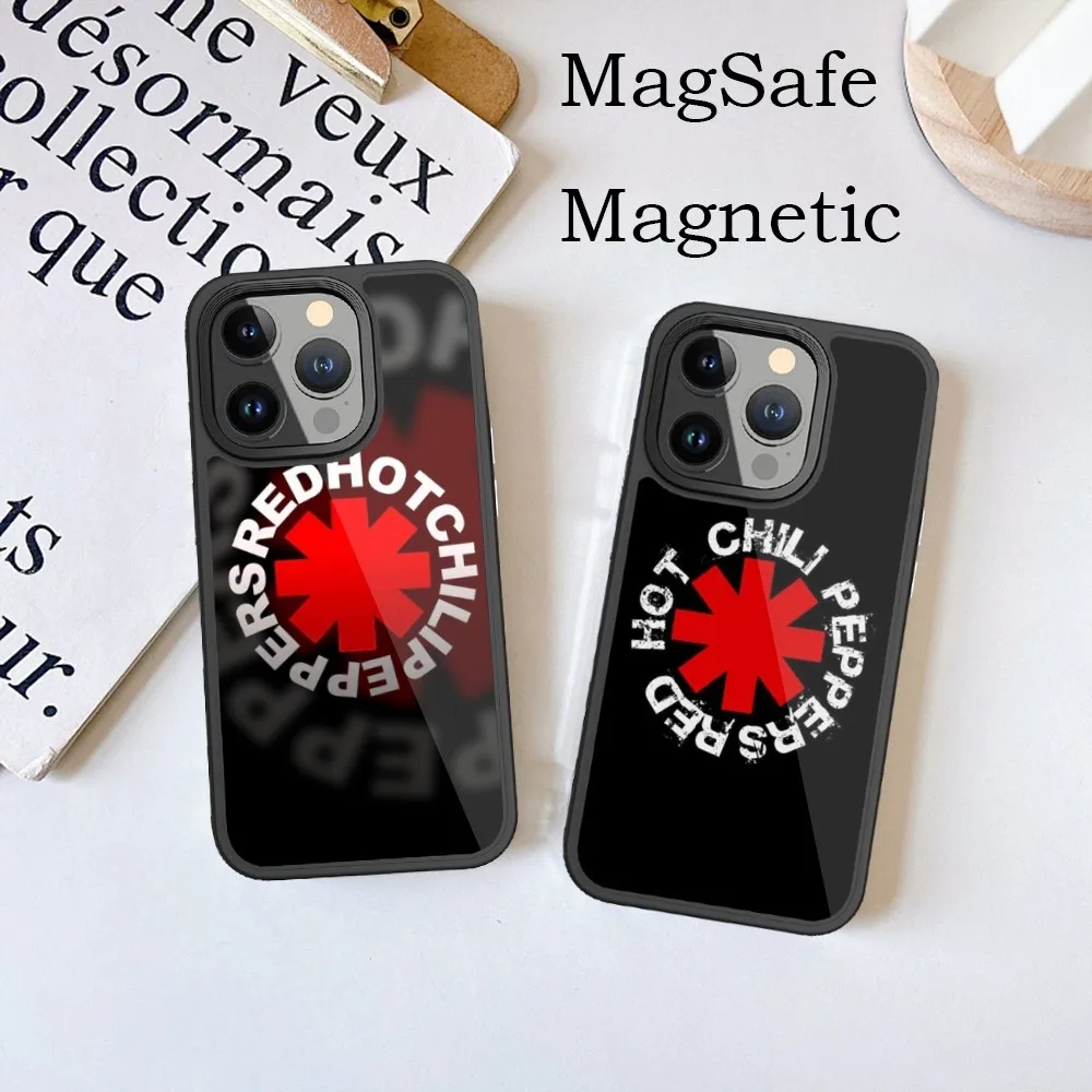 R-Red Hot C-Chili P-Peppers Phone Case For iPhone 15 14 13 12 11 Pro Max Plus Magnetic for Macsafe Cases Cover