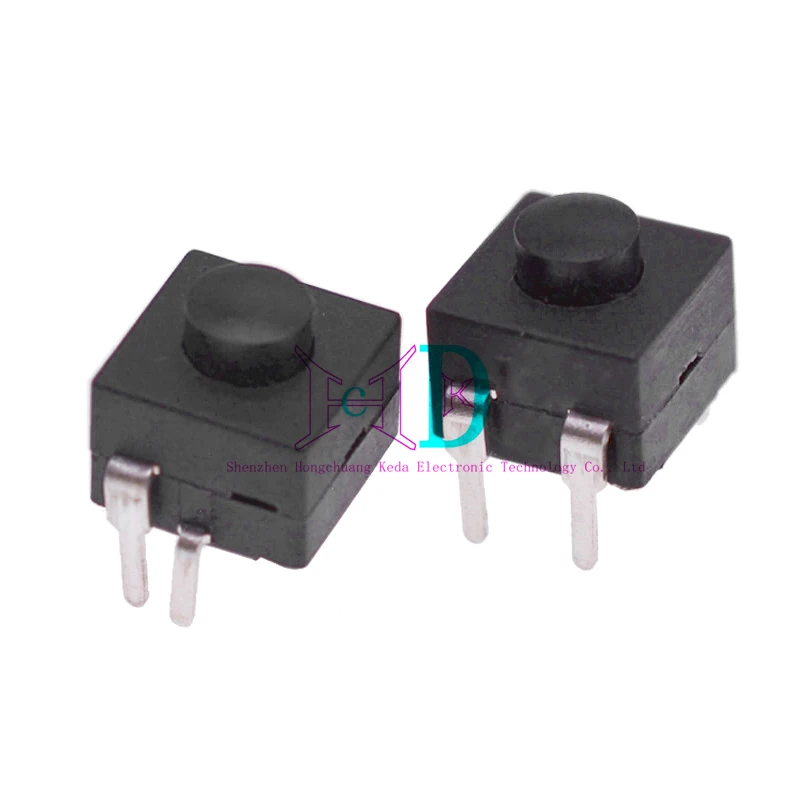 10pcs Button switch 8.3 * 8.3MM strong light flashlight micro button switch 8008-214F self-locking two on and one off