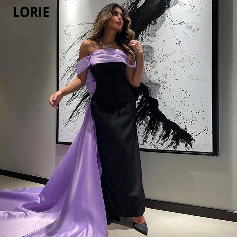 

LORIE Sexy Mermaid Formal Evening Dresses 2023 Satin Mermaid With DetachableTrain Prom Gown Long Saudi Arabia Vestidos De Gala