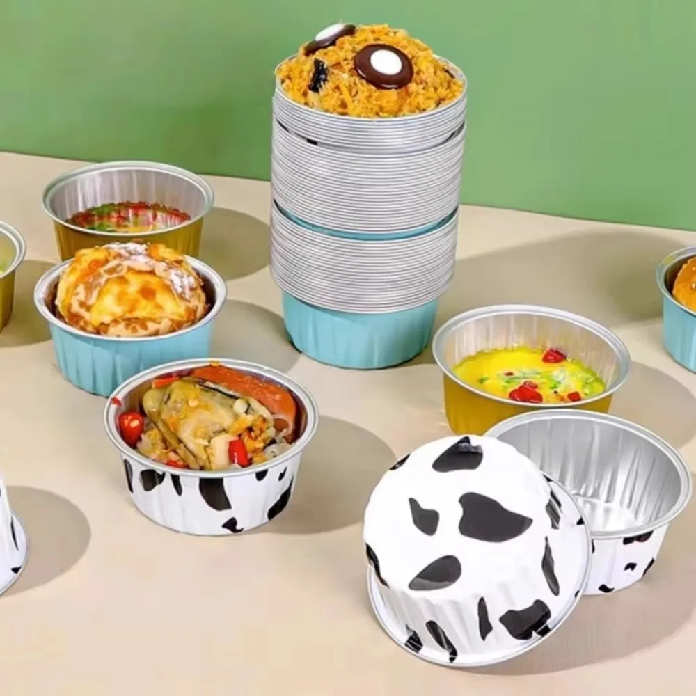 10pcs New Reusable Aluminum Foil Tin Cup Cake Tool Round Tinfoil Box Small Baking Tray Tinfoil Cups - Detail 1