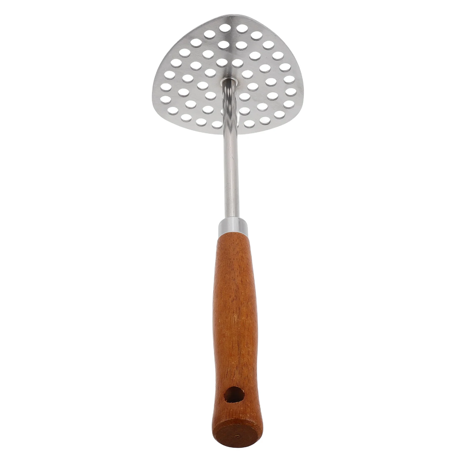 

Stainless Steel Potato Masher Hand Manual Fruit Crusher Wooden Handle Avocado Masher Food Pressing Tool Long Handle Easy