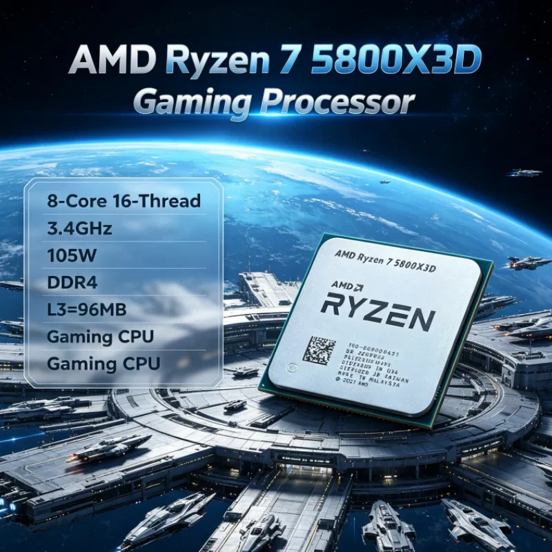 AMD R7 5800X3D 96 MB 3.4 GHz 8-Core 16-Thread DDR4 CPU Processor Ryzen 7 7nm Gaming Processor 105W for Gaming