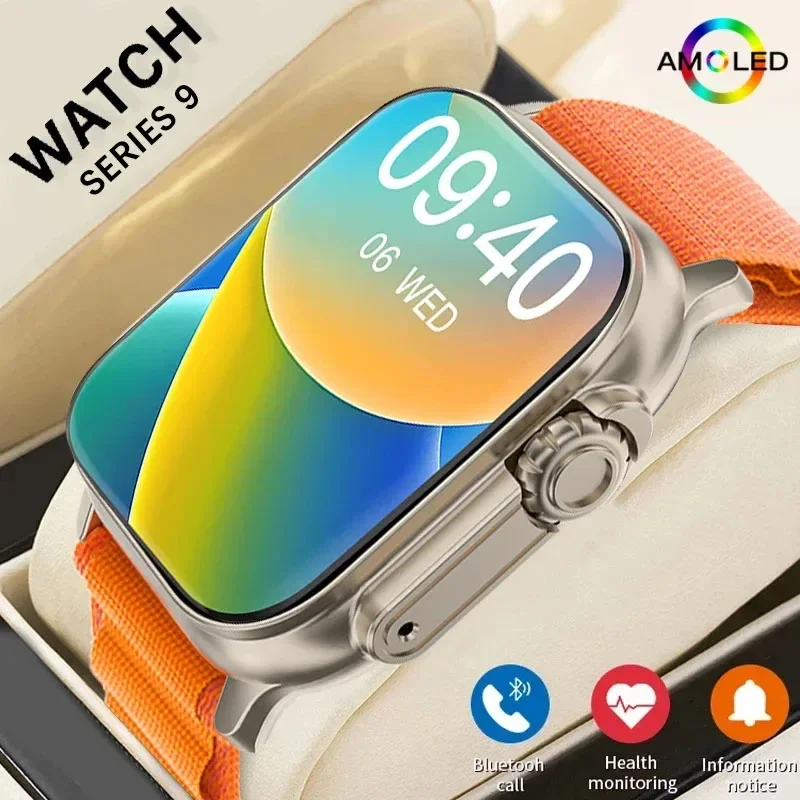 Relógio Inteligente de Fitness Ultra IWO Sem Fio, NFC Smartwatch, Chamada Bluetooth, Gen 2, Série 9, Novo, 2.2