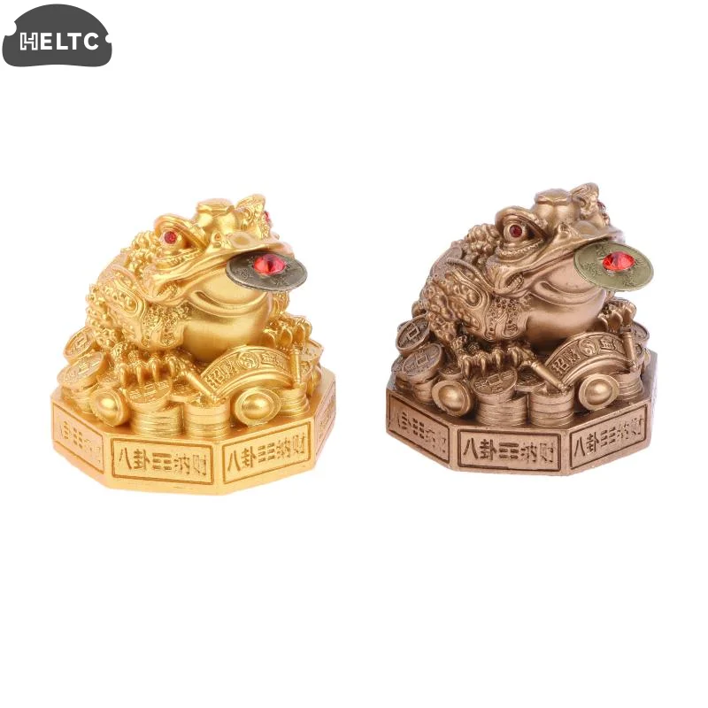 Wealth Money Frog Statue Three Legged Feng Shui Lucky Toad Figurine for Office Entrance Hall Decor