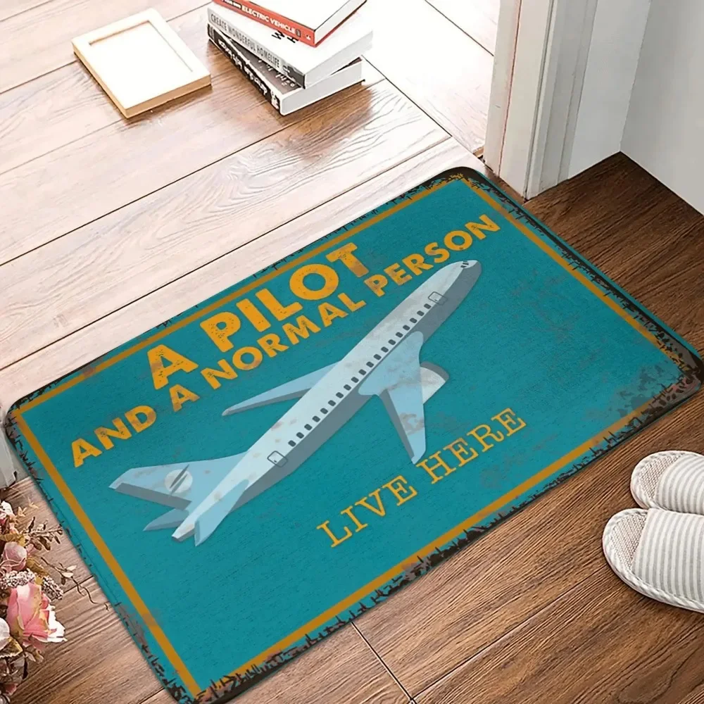 Retro Aviation Airplane Printed Door Mat, Soft and Comfortable Welcome Carpet That Is Easy To Clean, Home Living Roomdoor Mat