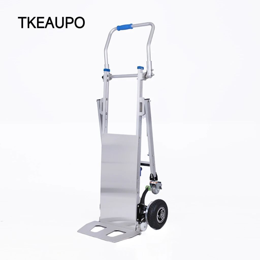 Electric Stair Climbing Trolley Dolly Cart Foldable Trolley Cart Install a Flat-ground Propulsion Bracket and Brake System