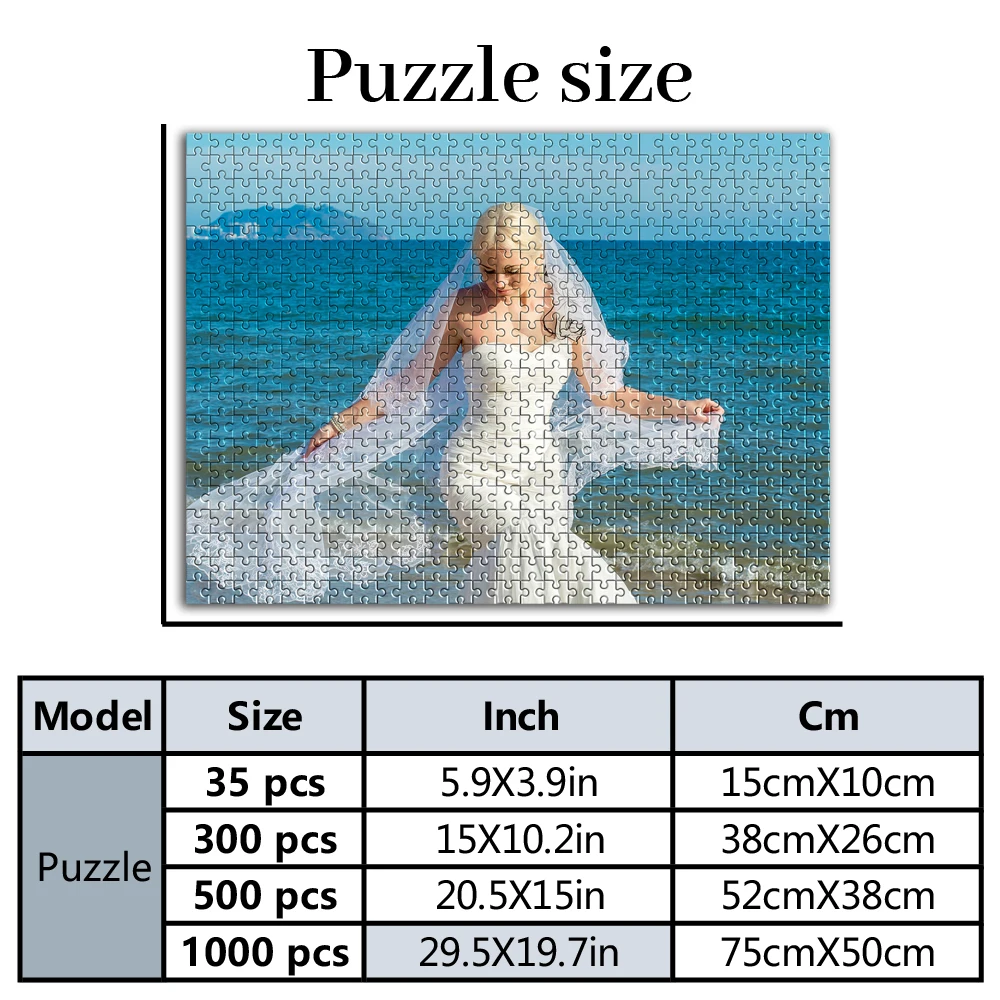 35/300pcs Diy Bride Customized Photo Jigsaw puzzle Mosaic Customizable Picture For Children Toy Birthday Gift