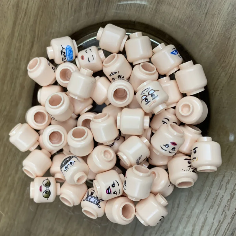 

Mini Action Figures Expression Face Heads Set Accessories Parts Building Blocks Action Dolls MOC Bricks for Children Kids Toys