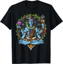 Shiva Hindu God Meditation Zen Yoga Hinduism Spiritual T-Shirt For Men Clothing Women Tees 100%Cotton Short Sleeve