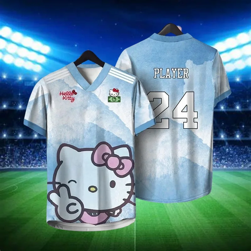 

Новая милая и удобная быстросохнущая футболка с короткими рукавами и 3D-принтом MOTO-HelloKitty