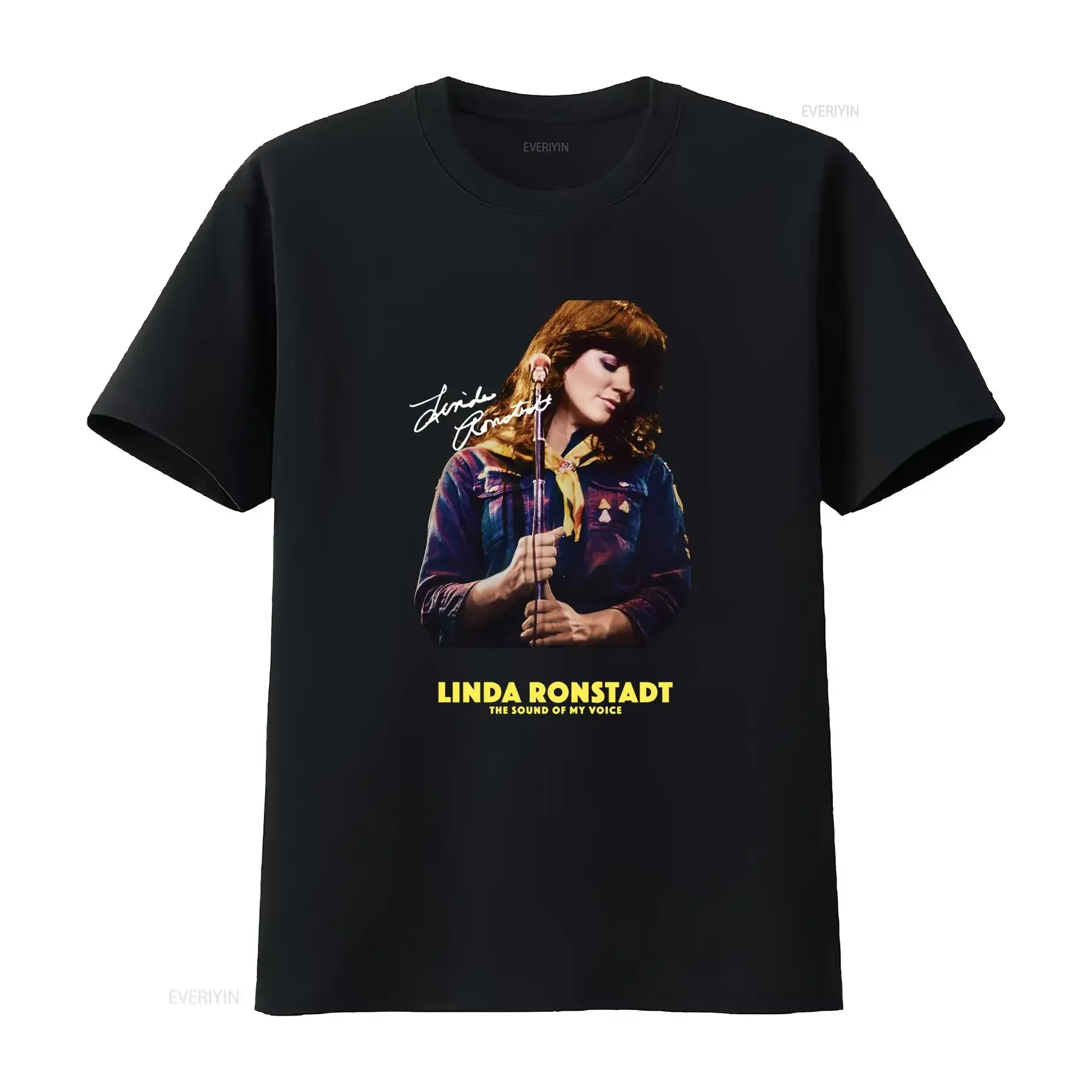 

Новая футболка Linda RonstadT, черная, все размеры, винтажная, слегка уличная одежда, модная, мужская, мягкая, с рисунком, растянутая, дышащая