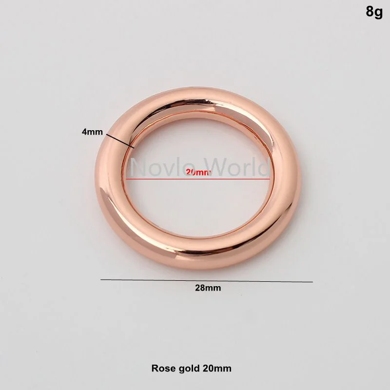 10-50pieces 5 colors 20mm 3/4'' rose gold color die casting O rings for chains bag close round ring purse accessories