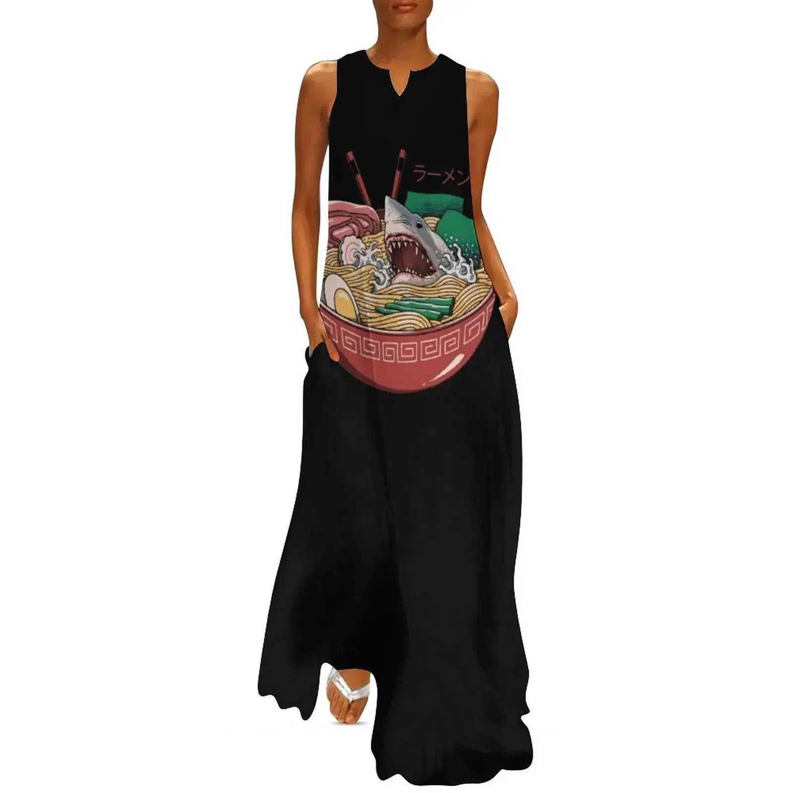 

Ramen Shark Long Dress evening dress woman women's evening dresses 2025 loose women's dress Dresses