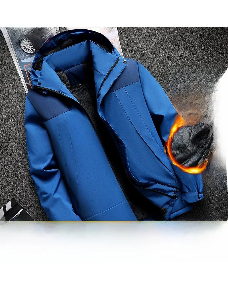 

Утепленная мужская рабочая куртка из флиса: ветрозащитная, износостойкая, простая верхняя одежда, свободное пальто, повседневное зимнее пальто