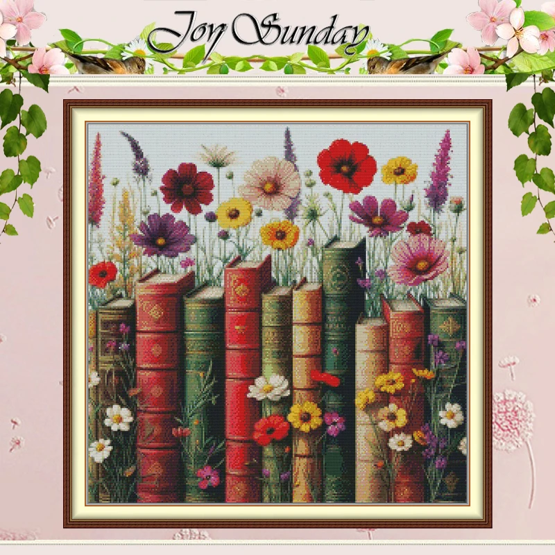 The Scent of Books Patterns Counted Cross Stitch Set  DIY 11CT 14CT 16CT HD Stamped DMC Cross-stitch Kit Embroidery Needlewor