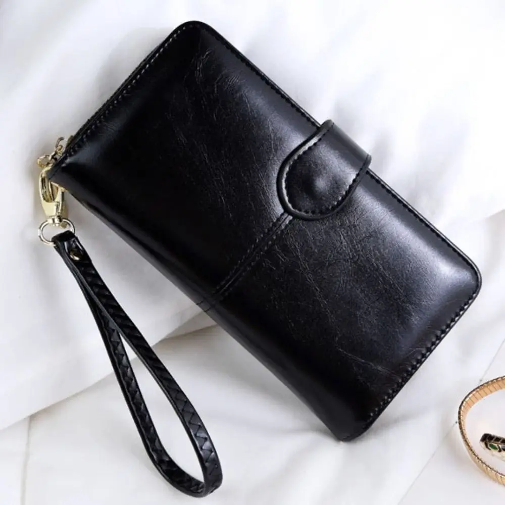 

Water-proof Purse PU Leather Long Wallet Zipper Multifunctional Two Fold Wallet Foldable Large Capacity Women Card Holder Men