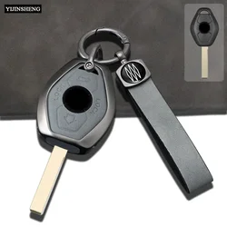 Metal + Leathe Car Key Case Cover Fob Skin Holder Shell for BMW X5 E53 X3 F83 E46 E39 E38 E60 E63 E61 E64 Z3 Z4 E85 E86 M5 325i