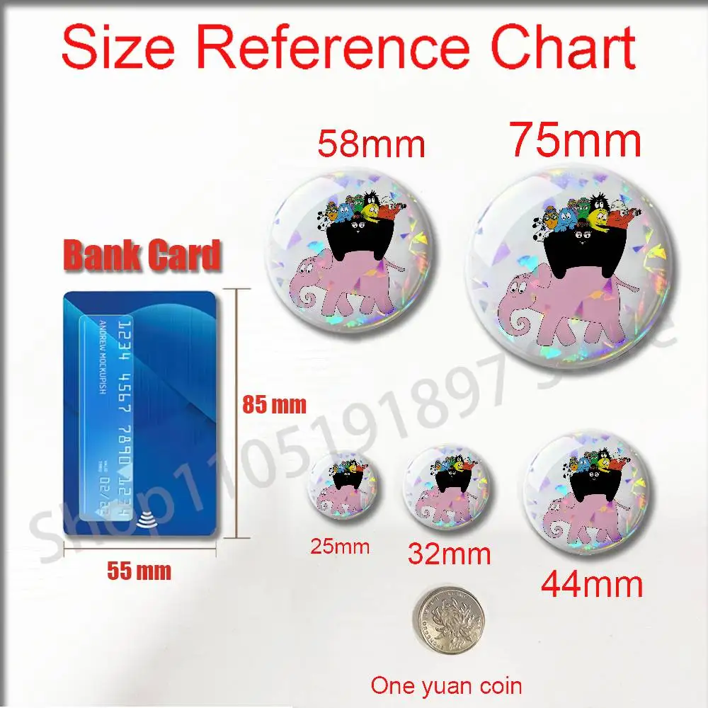 For Cartoon B-Barbapapa Funny Pins Insignia Badge Pin Cover Emblem Round Ornament 75mm Cosplay Brooch Button