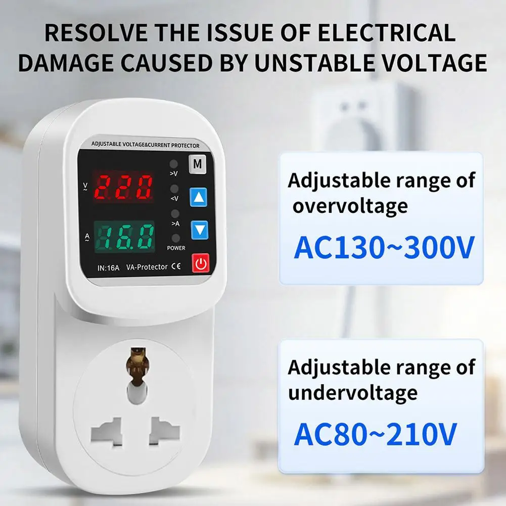 Auto-Resettable Digital Over/Under Voltage Protector Adjustable Delay Current Limiter for Home