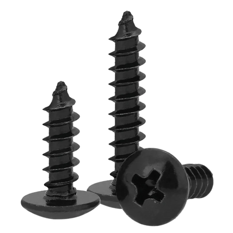 Tornillos autorroscantes Phillips, cabeza de armazón de acero negro, M5, M2.6, M3, M4, M6, 20/ 50/ 100 piezas