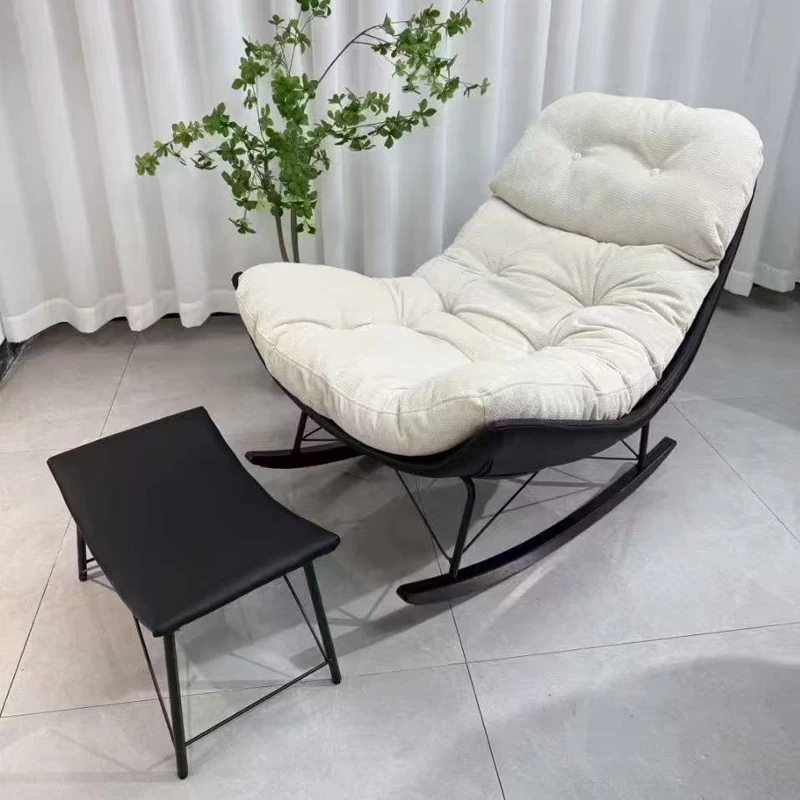 

Luxury Upholstered Rocking Chair With Thick Padded Seat Modern Comfort Recliner Chair For Indoor Outdoor Nursery Living Room