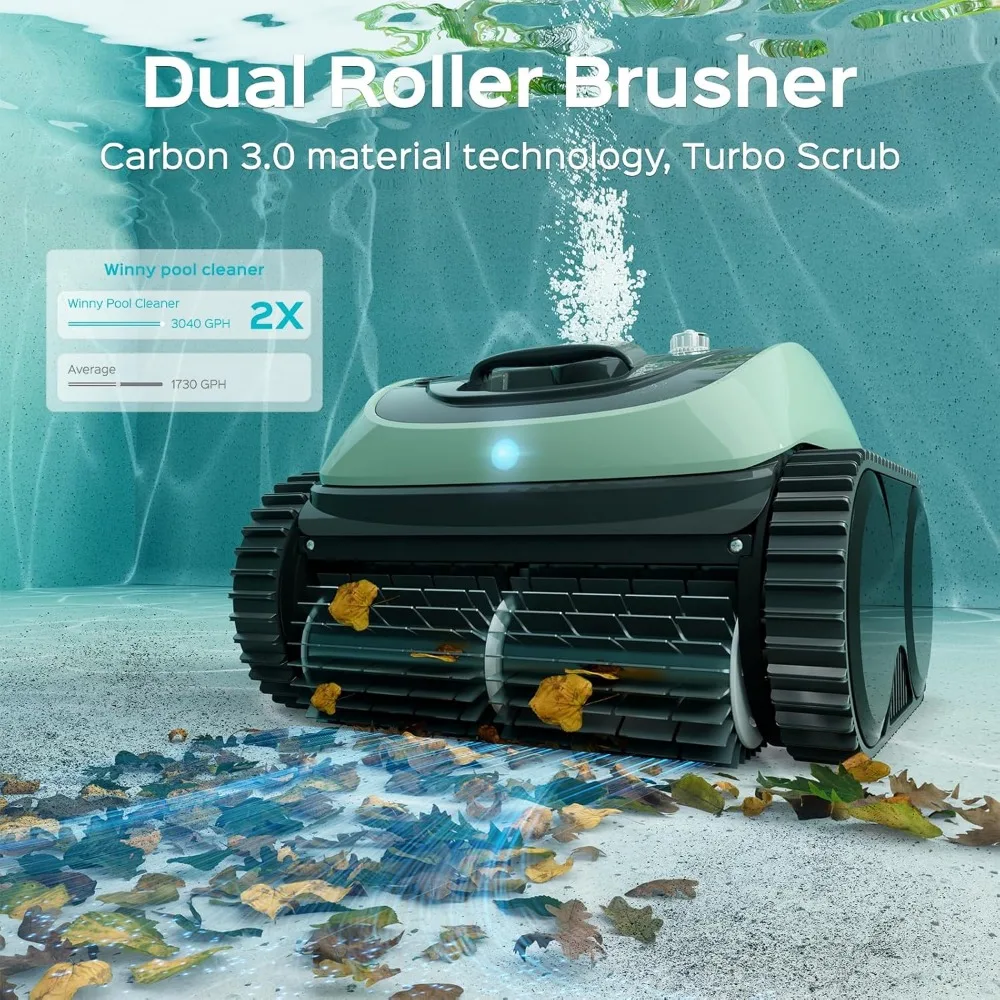 Line robot pool cleaner, wall and waterline cleaning, intelligent route planning, 150 minute running time
