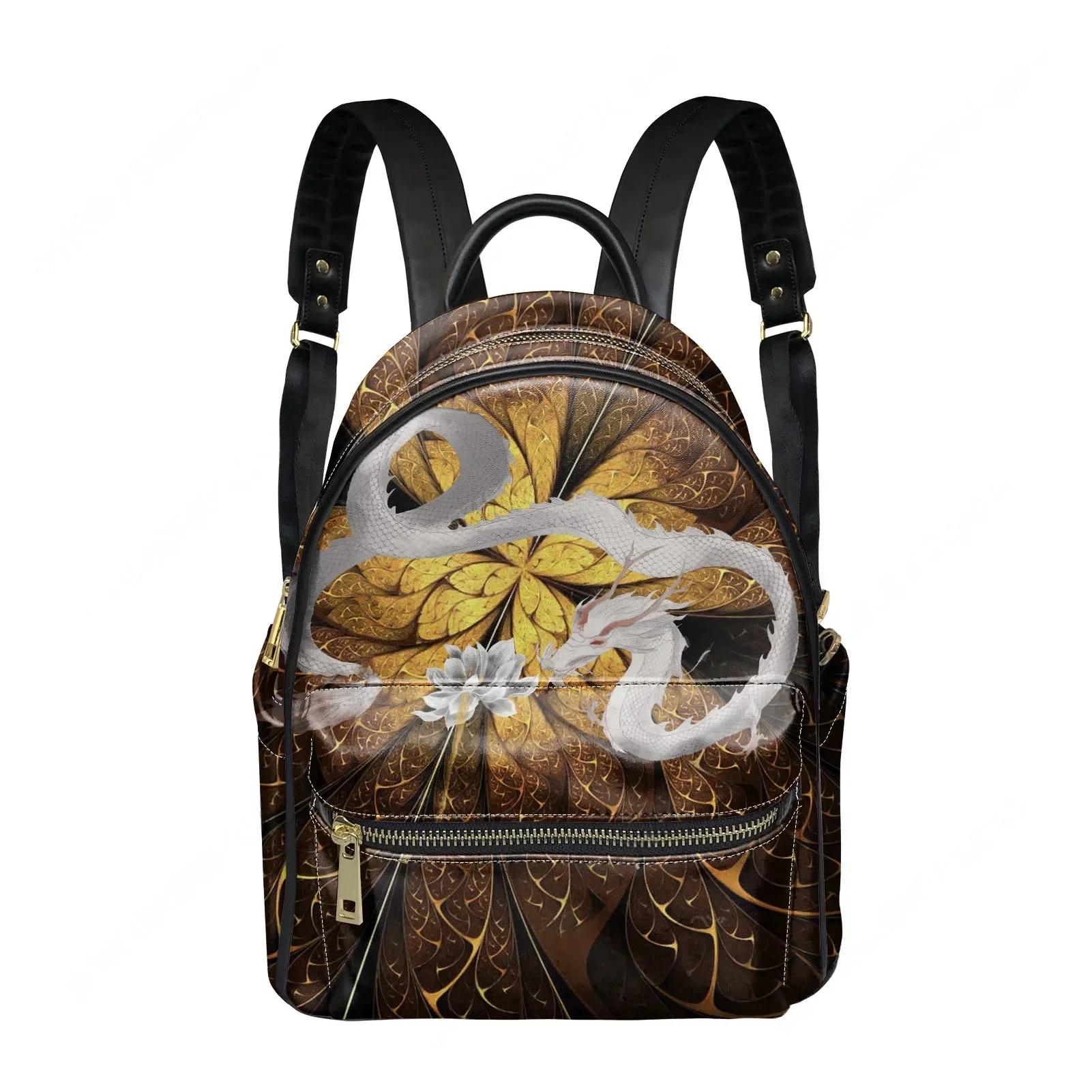 

Chinese mythology Dragon female Backpack Retro Street Men Double Shoulder Bag Business Travel Bookbag Rucksack Gift Daypack