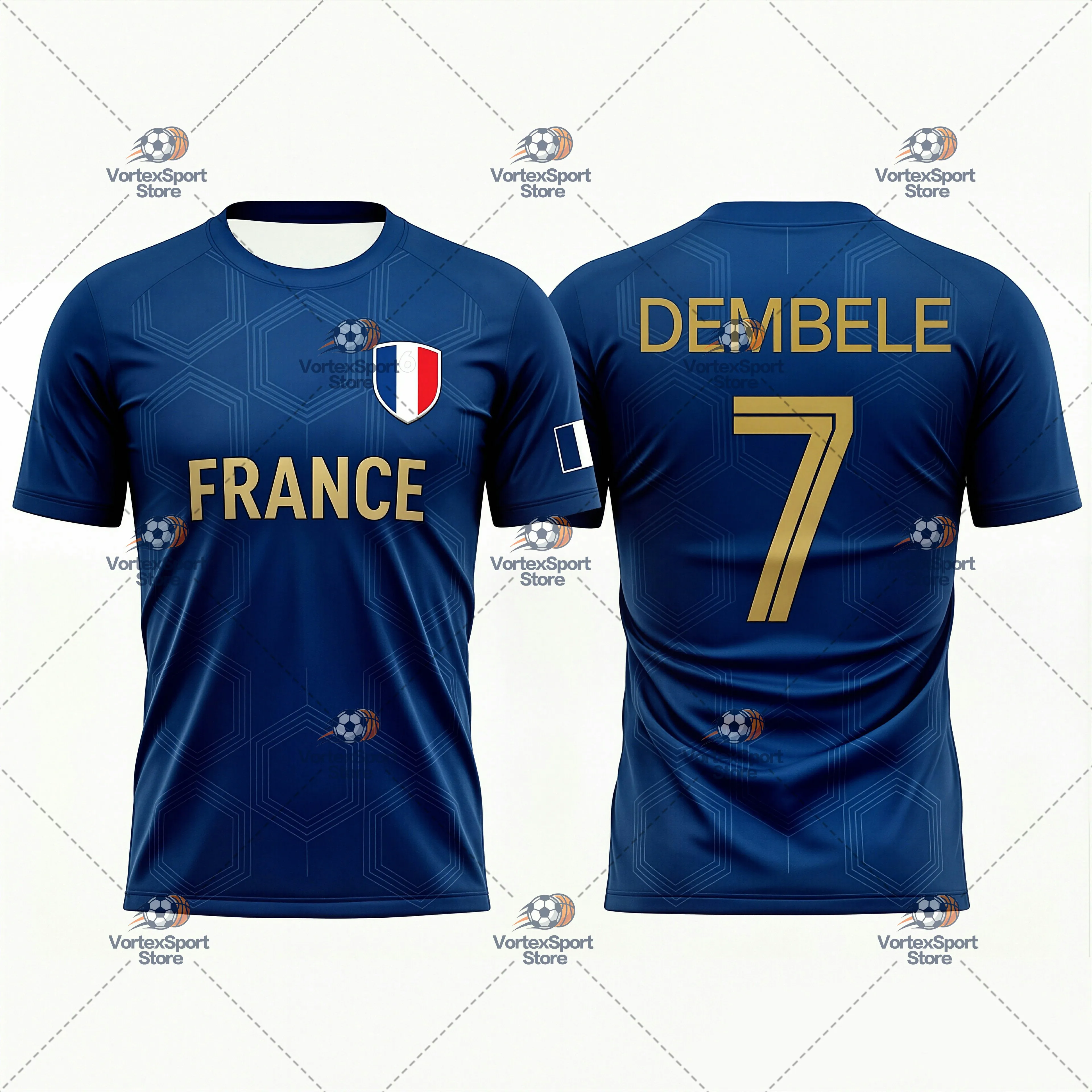 Explosions Kinder- und Herren-Fußballtrikot Frankreich Nr. 11, Schnelltrocknend, Alle Größen, Kurzarm, O-Ausschnitt, Olise Fußballfan-Trikot – Detail 6