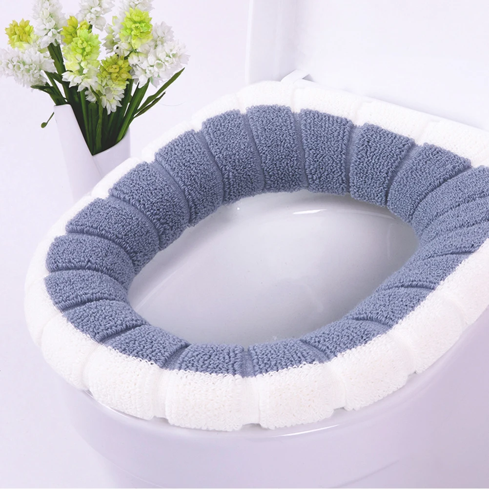 

4 Pcs Pumpkin-type Toilet Pad Convenient Seat Cushion Winter Creative Cover Breathable White-green Color