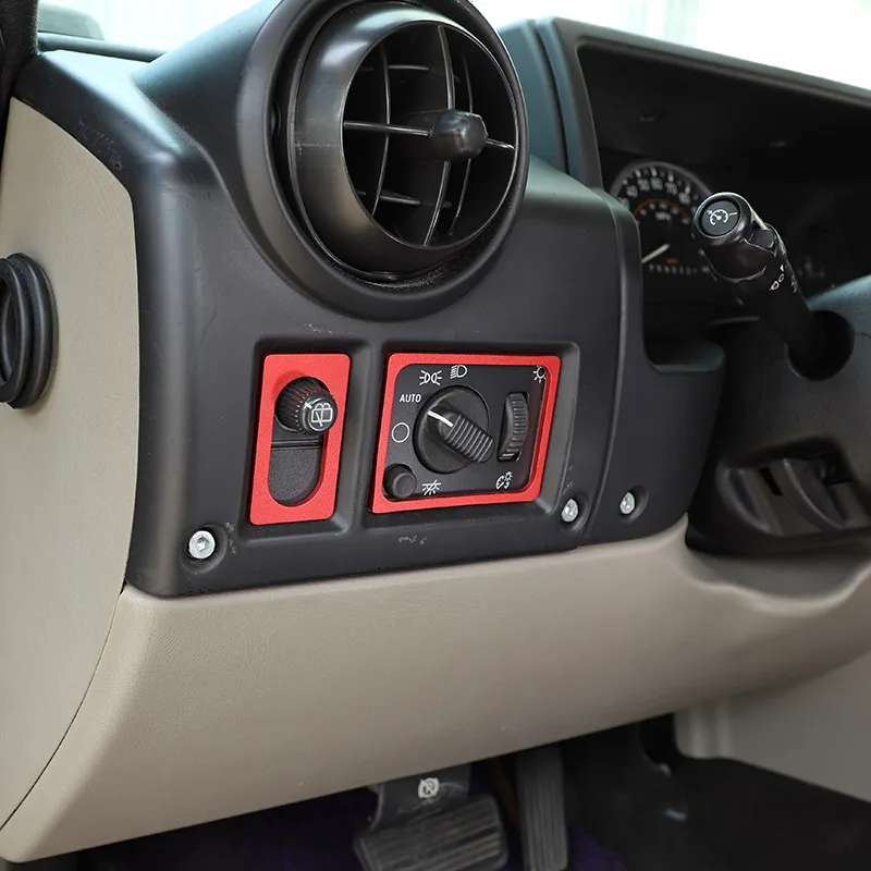 

Алюминиевый сплав, серебристый/красный для Hummer H2 2003-2007, центральная кнопка управления автомобиля, декоративная рамка, наклейка, аксессуары для салона автомобиля