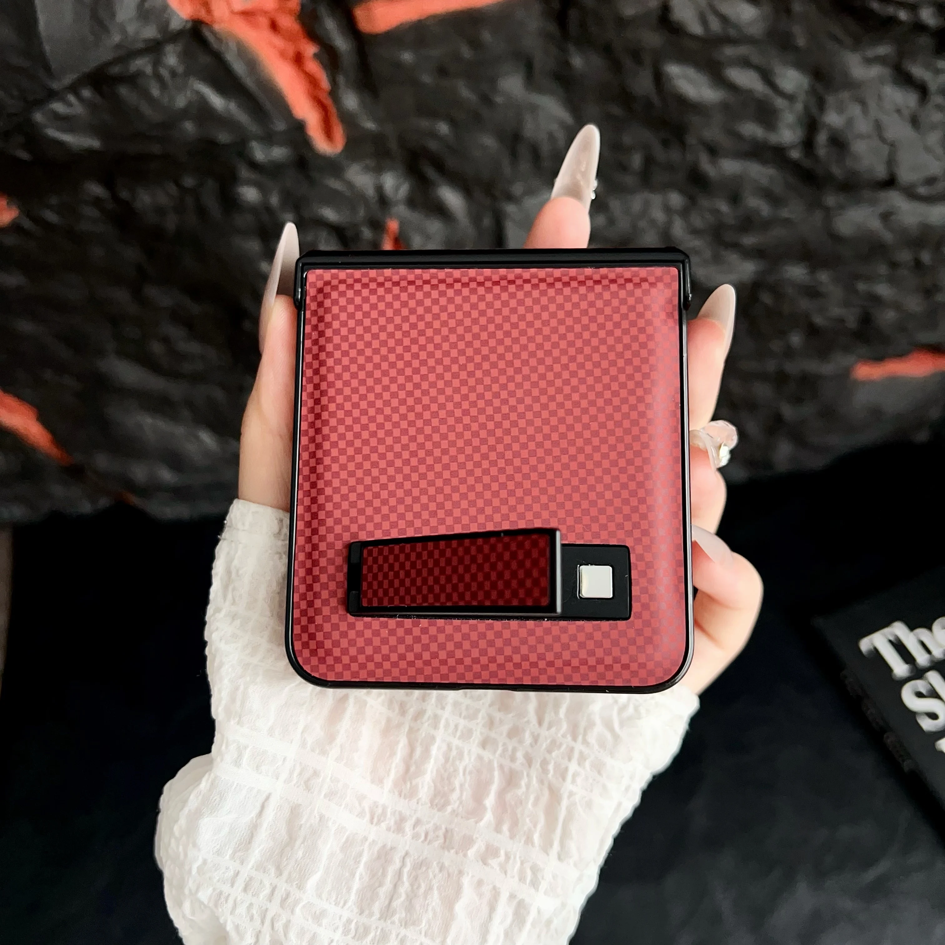 

New Advanced PU Leather Plaid Phone Case For Samsung Galaxy Z Flip 3 4 5 6 7 Folding Stand Protect Cover For Z Flip 7 Z Flip 6