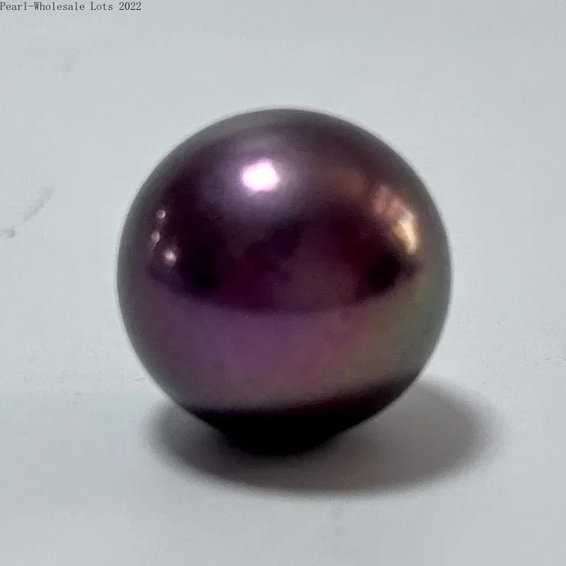 Natural Genuine about 15-16mm Nearly Round Huge Purple Redish Loose Pearl for Women Jewelry Gifts Undrilled