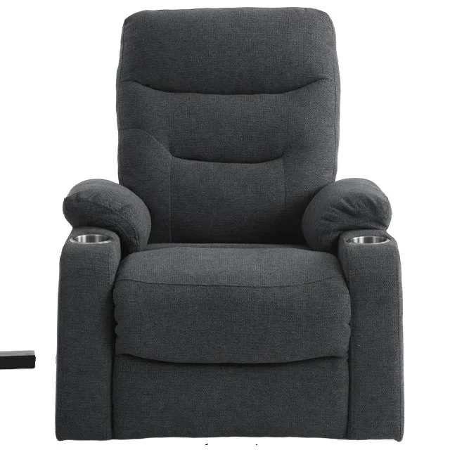 SX-AF81232S Single Motor Electric Lift Recliner Sofa One Seat With Chenille & Extendable Metal Frame Cup Holder Massage Feature
