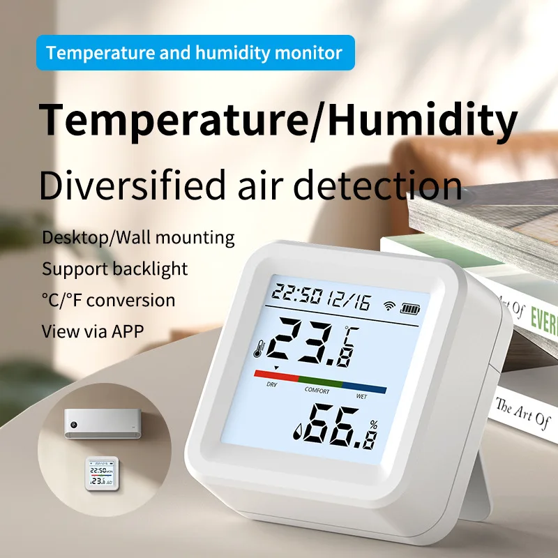 Smart WiFi Temperature Humidity Sensor Wireless Digital Thermometer Hygrometer Indoor Remote Phone Monitoring Detector
