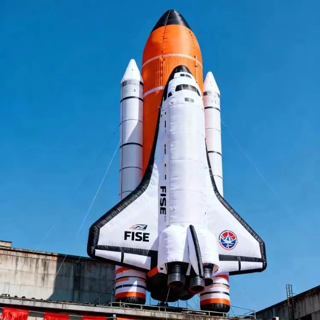 Giant Inflatable Plane/Space Rocket Air Blow Space Shuttle Free LOGO Printing Outdoor Theme Party Decor Props for Event Advert