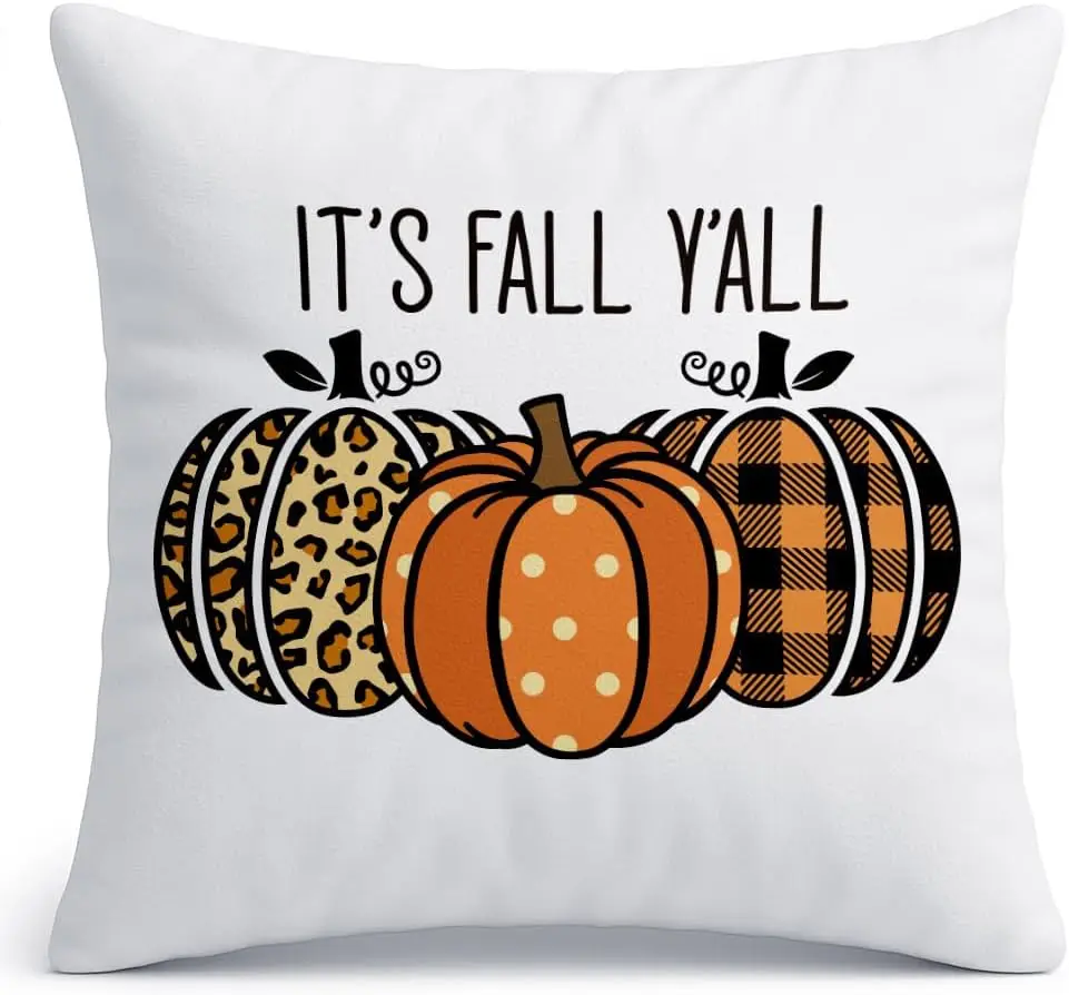 Fall Pumpkin Pillow Cover Decoration for Home,18x18 Thanksgiving Decoration Pillow Cover for Bedroom Living Room,Fall Farmhouse