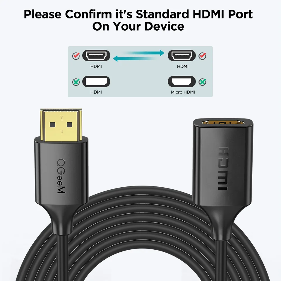 Przedłużacz kabla QGeeM 4K HDMI Adapter HDMI 2.0 do Xiaomi Xbox Serries X PS5 PS4 TV Box Laptopy HDMI Splitter Przewód