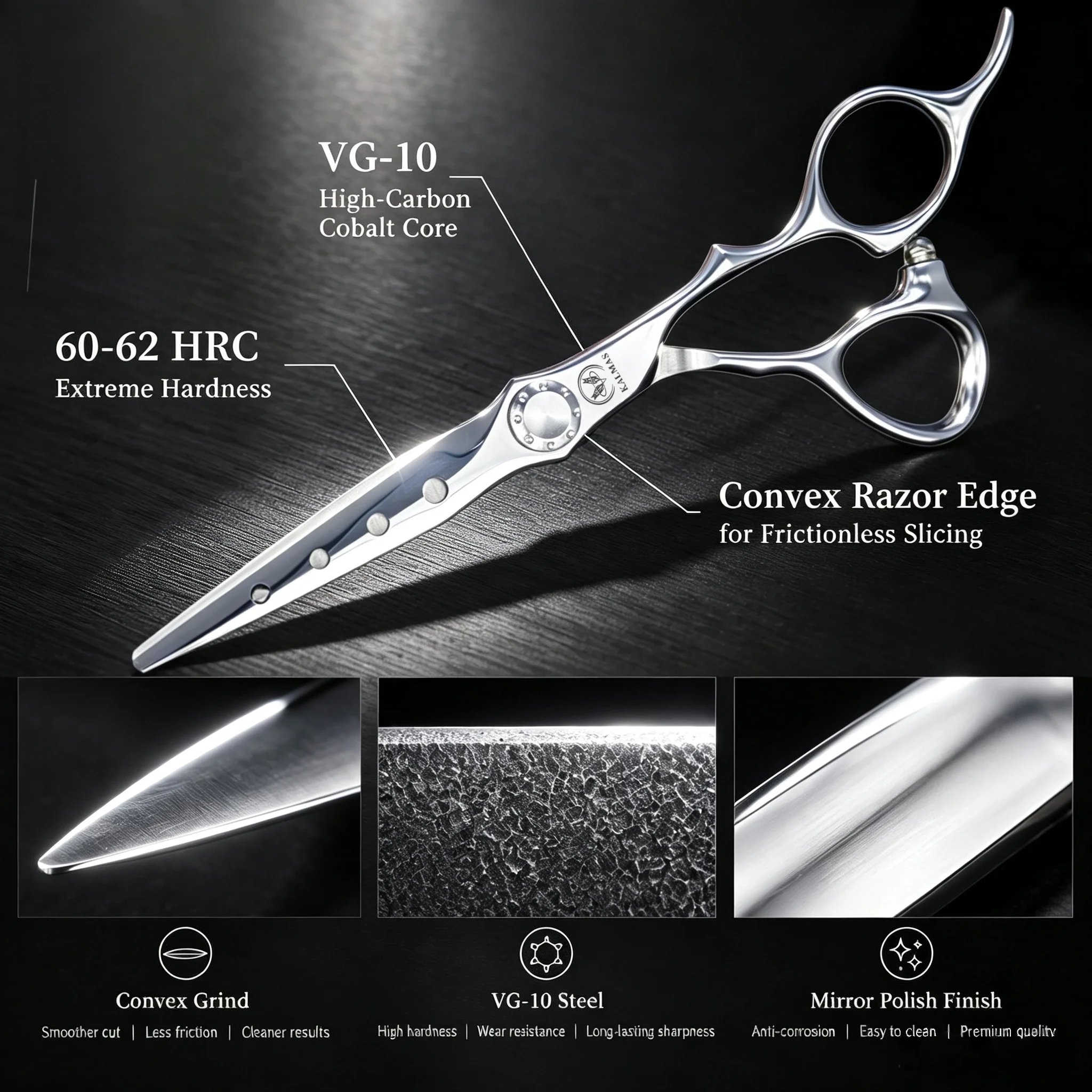 Professional Barber Hairdressing Scissors 6.0 Inch VG10 Material for Precision Haircutting Durable Sharp Cutting Edge