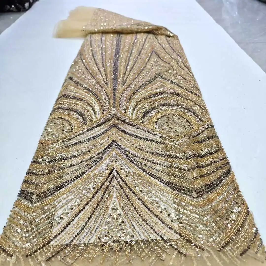 2025 فاخر الأفريقي الترتر أقمشة الدانتيل عالية الجودة الفرنسية النيجيري العريس مطرز أقمشة الدانتيل لخياطة فستان الزفاف