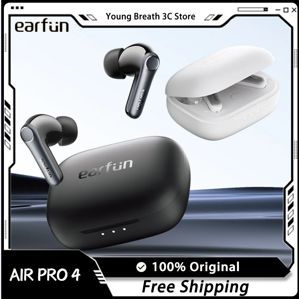 EarFun Air Pro 4 Wireless Earphone HI-FI Bluetooth 5.4 Active Noise Reduction Earphone E-sports IPX5 Earbud Custom Gamer Gift