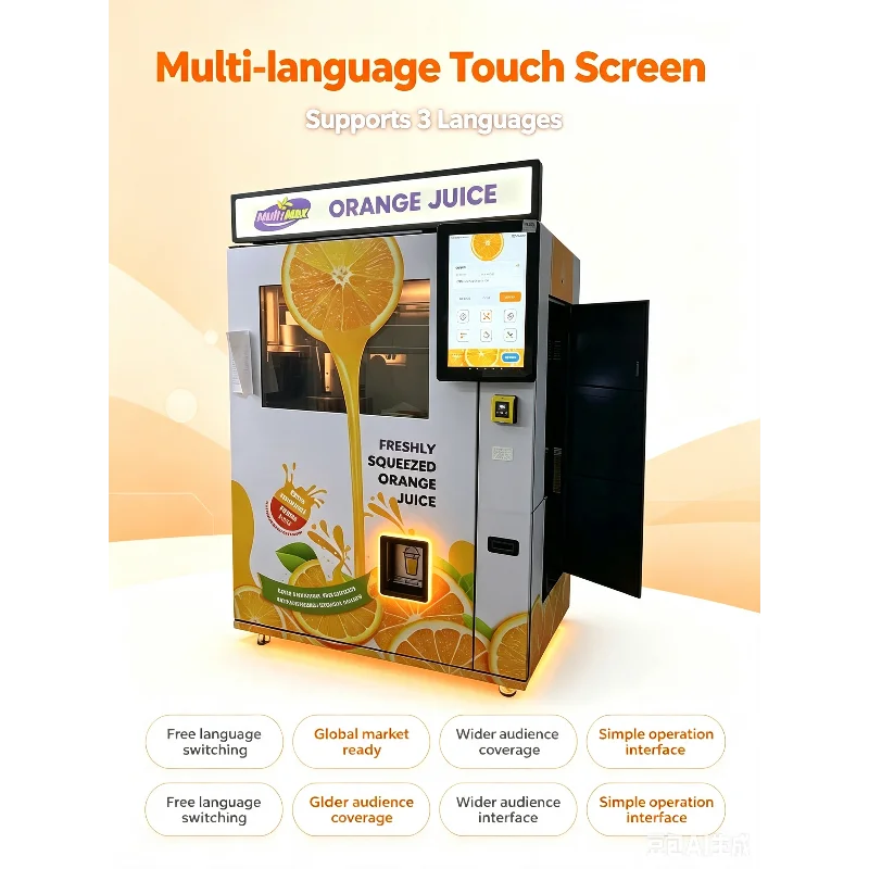 Coin Card Payment Orange Juice Vending Machine Commercial Juice Kiosk